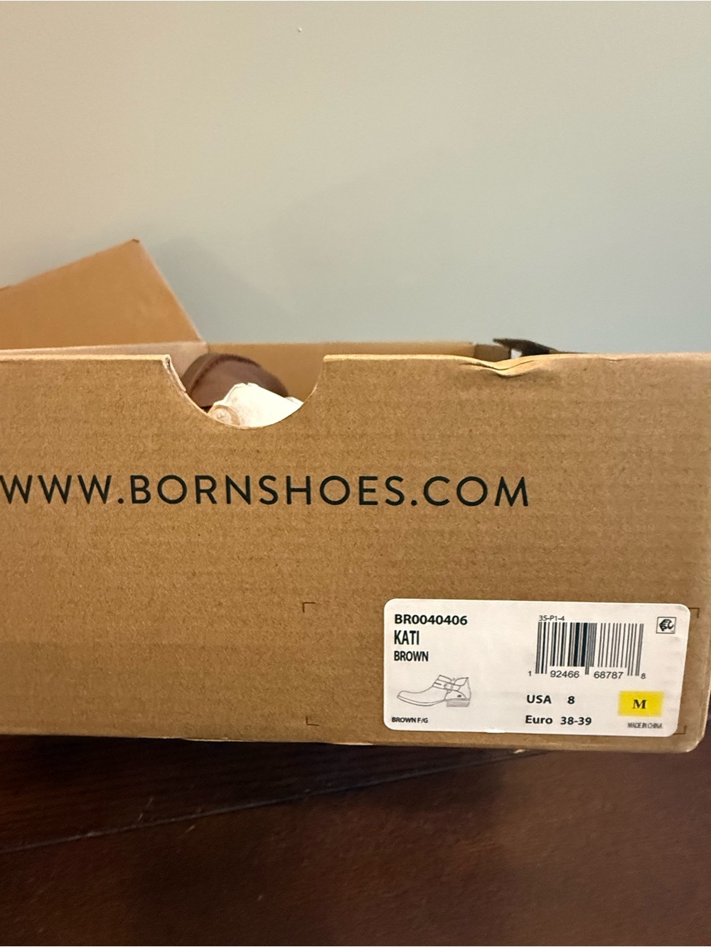 Born Kati Women's Brown Leather Ankle Boot with Buckle NEW - Picture 6 of 6